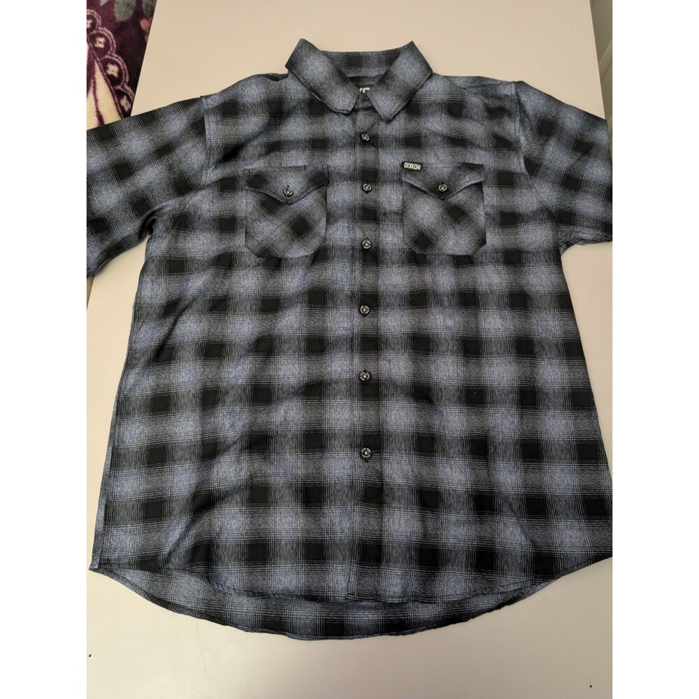 Dixxon Dago Dane Engraving Limited Edition Flannel Shirt Mens XL Black Gray - Picture 2 of 9